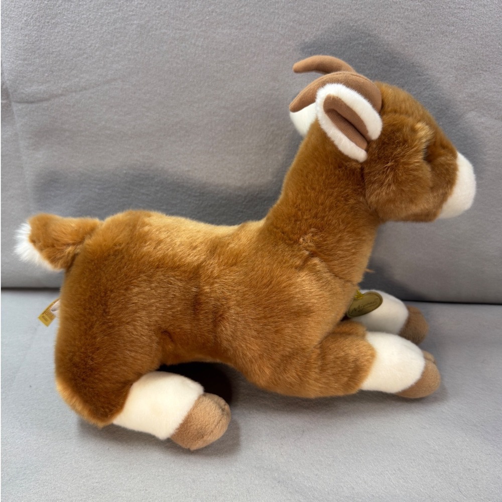 Aurora Miyoni Goat Plush Brown White 14" Farm Animal Stuffed Toy W/ Tag - Picture 3 of 9